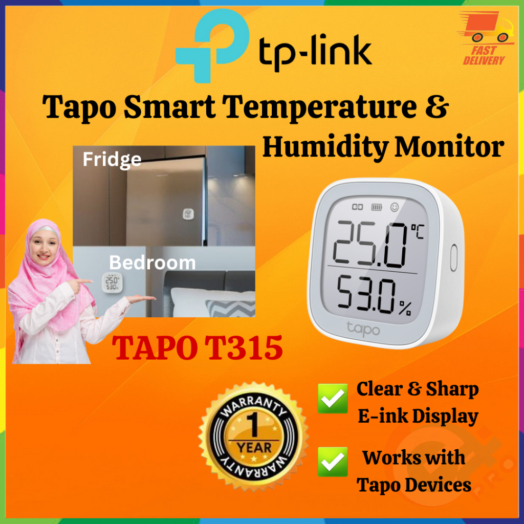 Tp-Link Tapo T315 Smart Home Temperature and Humidity Meter 