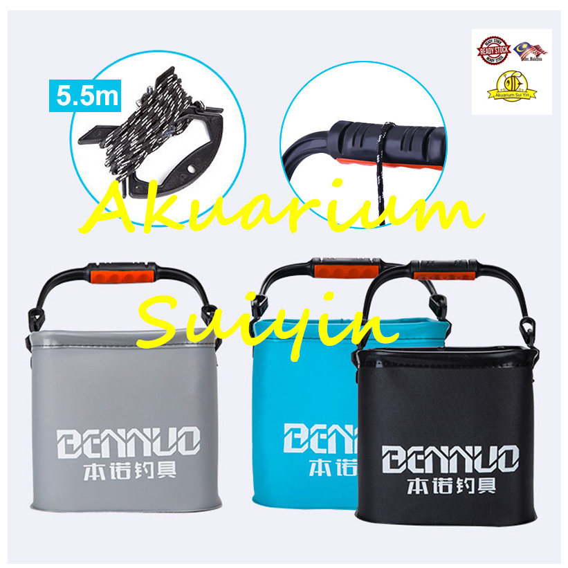 EVA Live Bait Storage Fishing Bag Bucket Box Tong Ikan Hidup Beg Baldi  Umpan Kotak Bekas Memancing Tackle Waterproof Bag