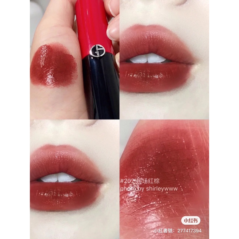 READY STOCK Armani Lip Power Longwear Satin Lipstick 202