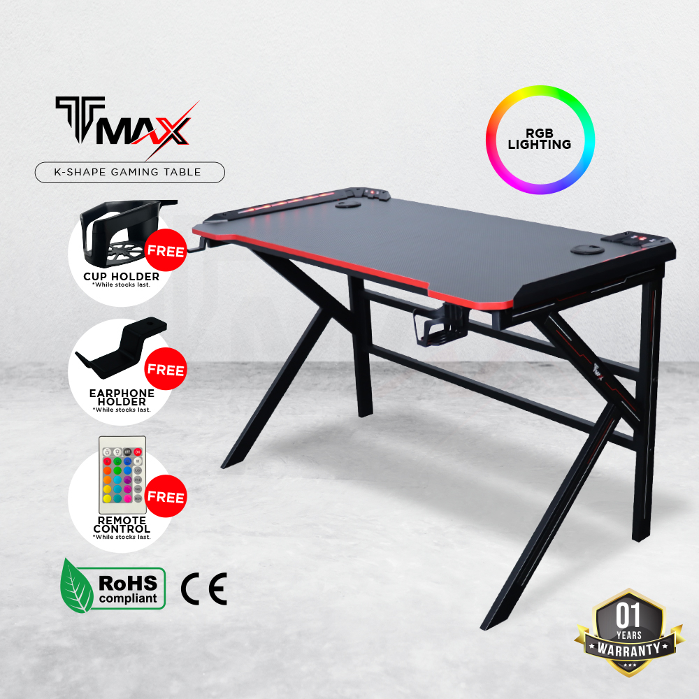 K shaped store gaming desk