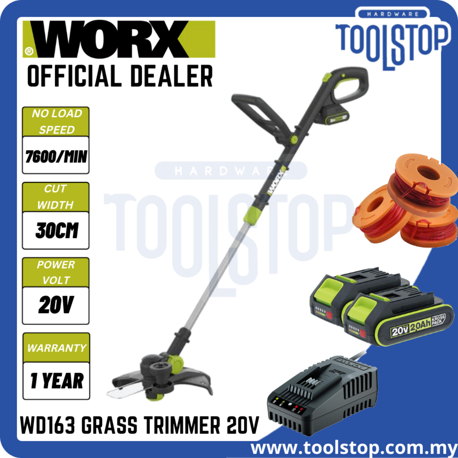 WORX WD163 GRASS TRIMMER 20V Shopee Malaysia