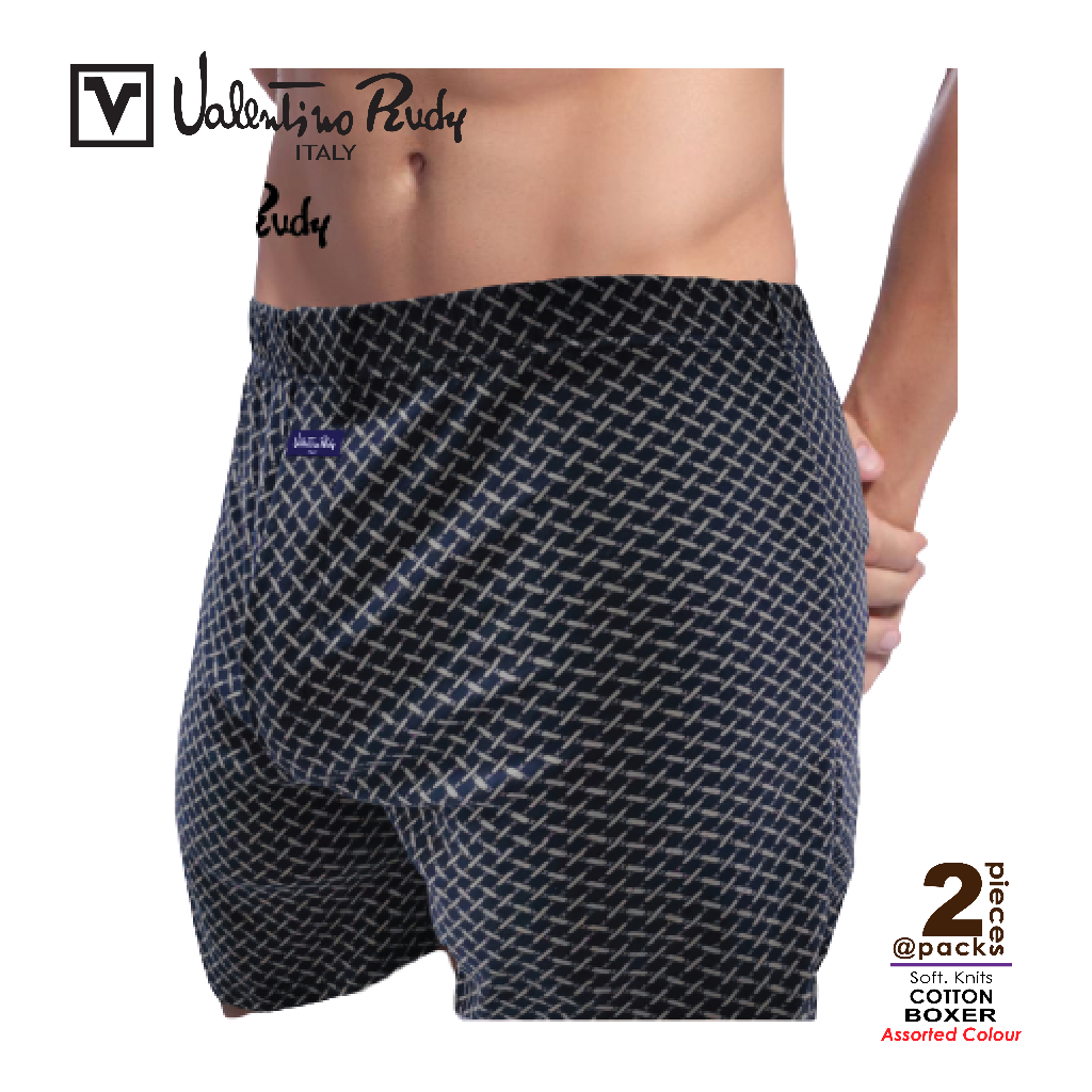 VALENTINO RUDY Italy -2 pieces Comfort Men Boxer (VR803) /Underwear/Seluar  Pendek Woven Boxer Lelaki/Spender Lelaki/