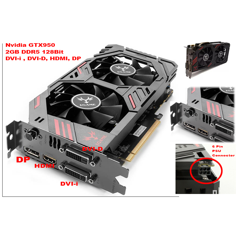 Colorful IGame GTX 950 Flame Warrior X Nvidia GeForce GTX950 2GB