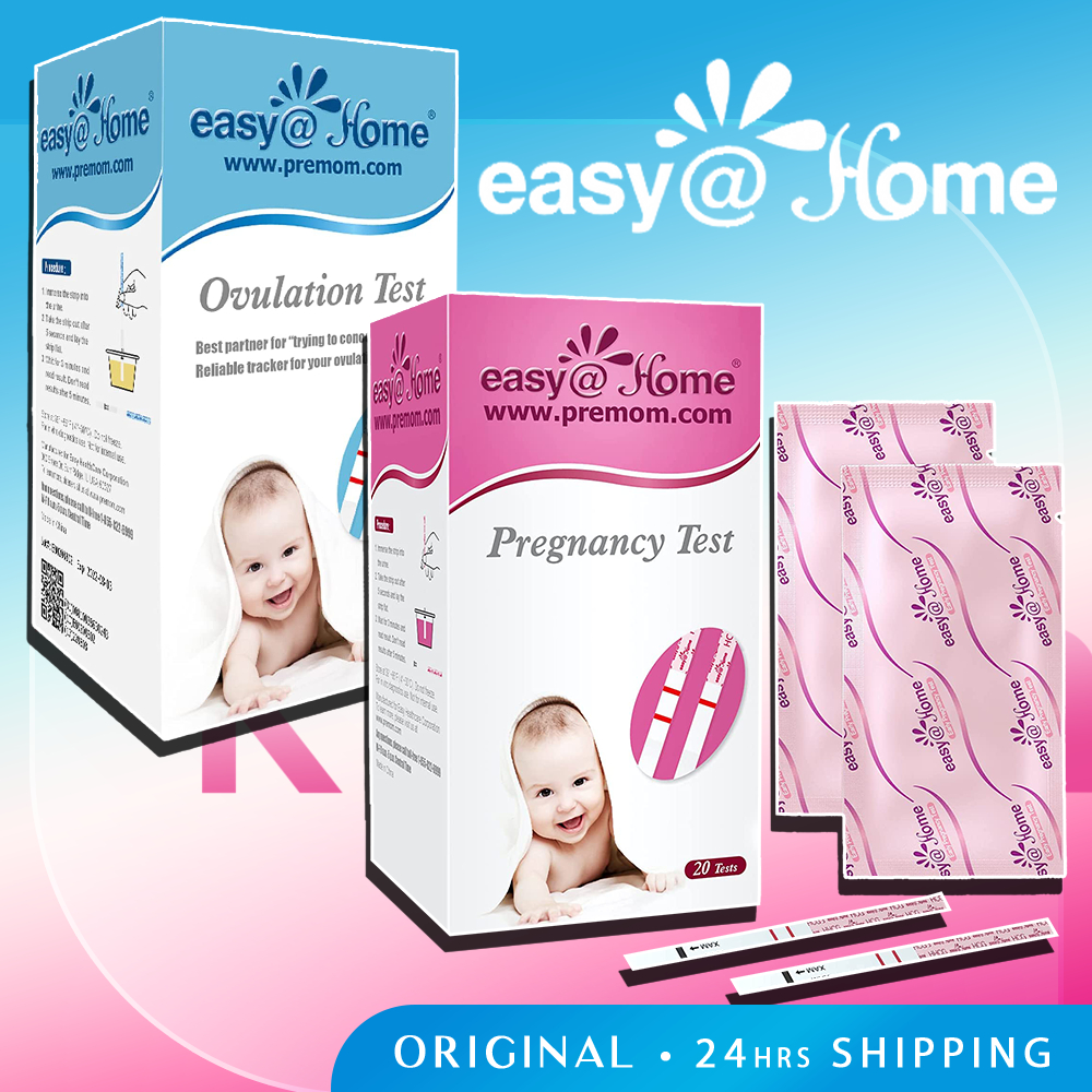 Easy@Home Pregnancy Test Strips Kit, Ovulation Predictor, 20 HCG Tests  Kehamilan
