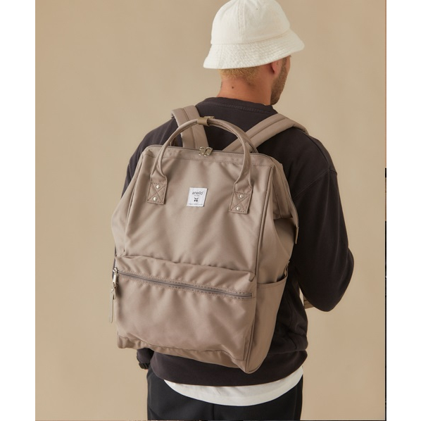 Anello Nylon Mini Backpack in Grey Beige