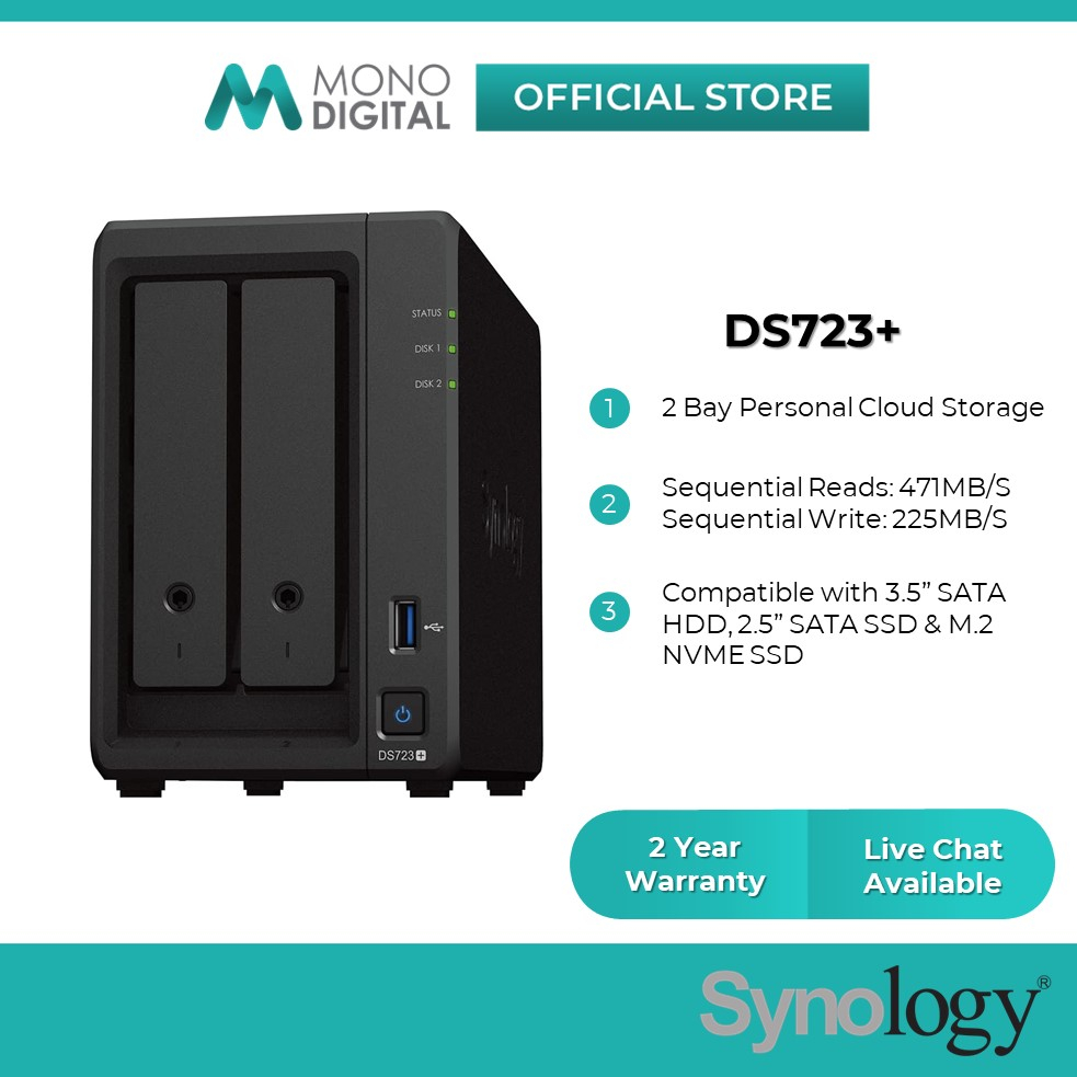 NAS Synology DiskStation DS720+ 2-Bay - Surya Sakti Teknologi Indonesia