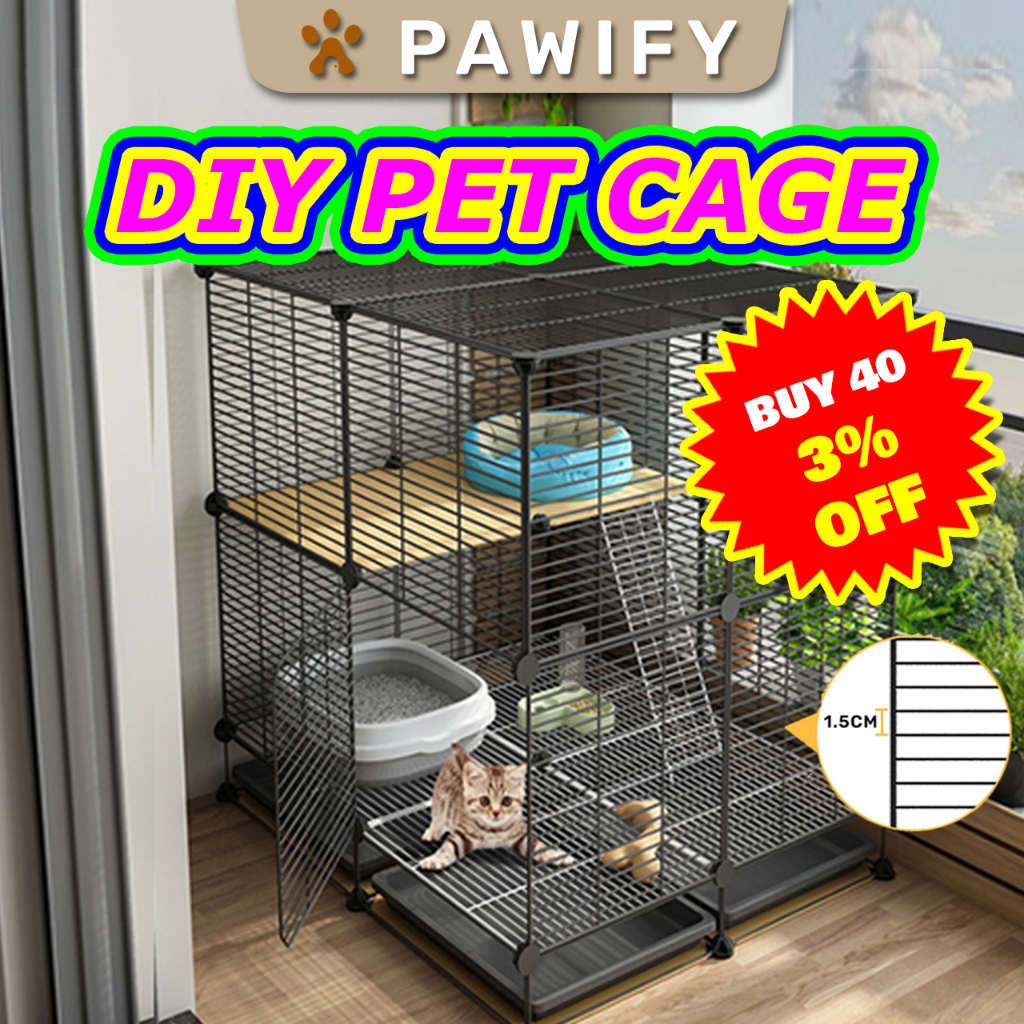 PAWIFY Sangkar Kucing Murah DIY Panel DIY Pet Cage DIY Sangkar