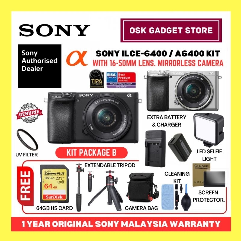 Sony Alpha 6400 ILCE-6400 A6400 Body Cap and Lens Cap Set