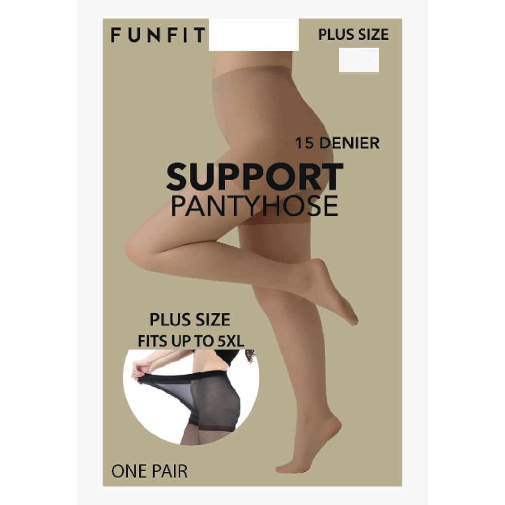 FUNFIT Regular / Plus Size Pantyhose - Medium Support 15 Denier