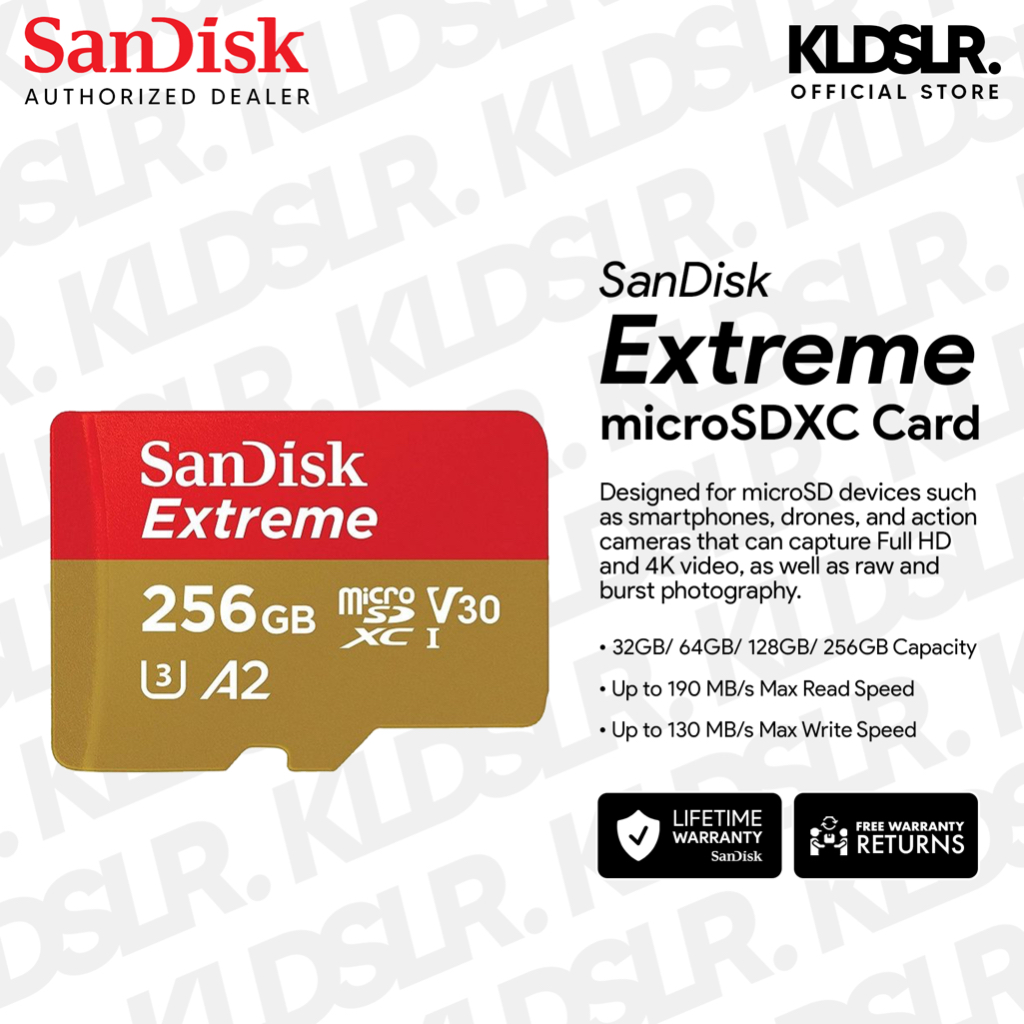 SanDisk 16GB / 32GB / 64GB Extreme UHS-I U3 SD Card 90MBs/100MBs