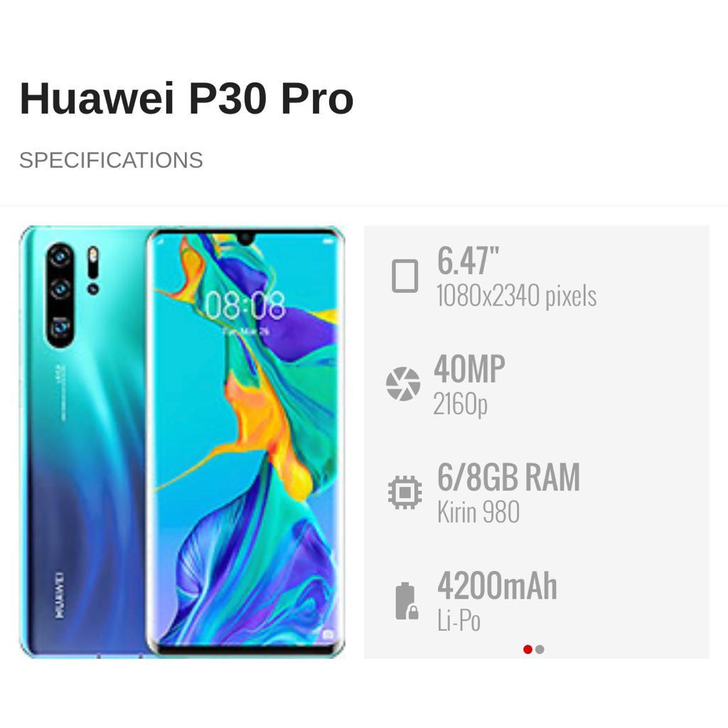 Huawei P30 Pro (8gb RAM+256gb ROM) ORIGINAL MALAYSIA (DISPLAY UNIT)