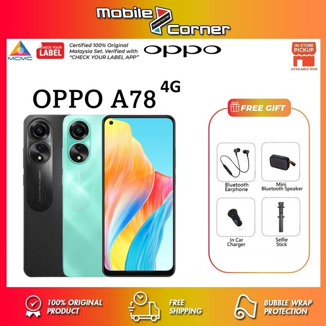 Oppo A78 4G 6.43, Dual Sim, 128GB/8GB - Aqua Green