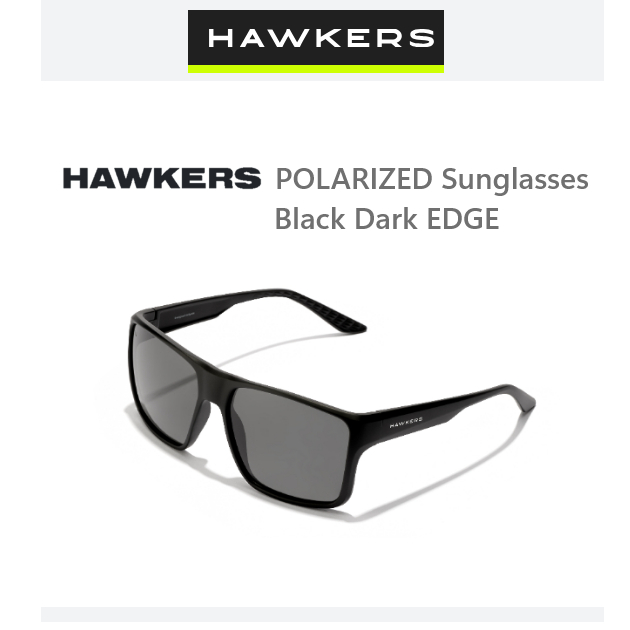 HAWKERS POLARIZED Black Dark EDGE Sunglasses for Men and Women
