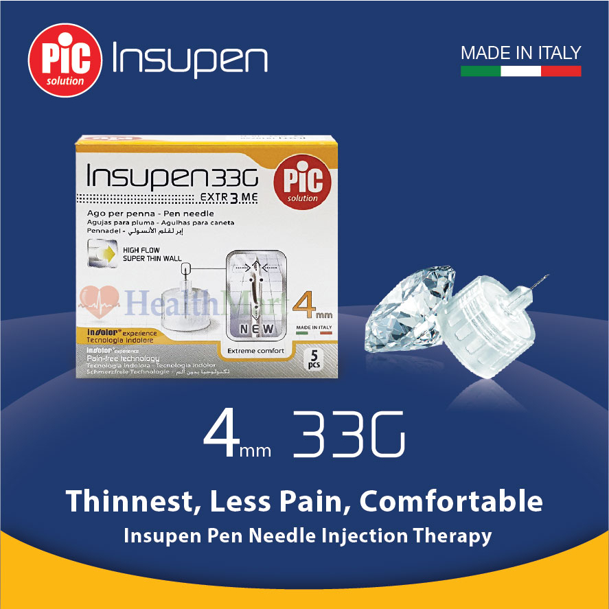 Agujas insulina 33G ADVANCED 4mm INSUPEN PIC SOLUTION