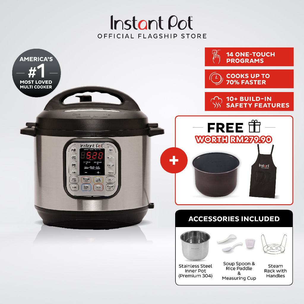 Duo 7-in-1 Multi-Functional Smart Cooker with 6QT Ceramic Inner Pot (6 QT/5.7  L) - Instant Pot Malaysia