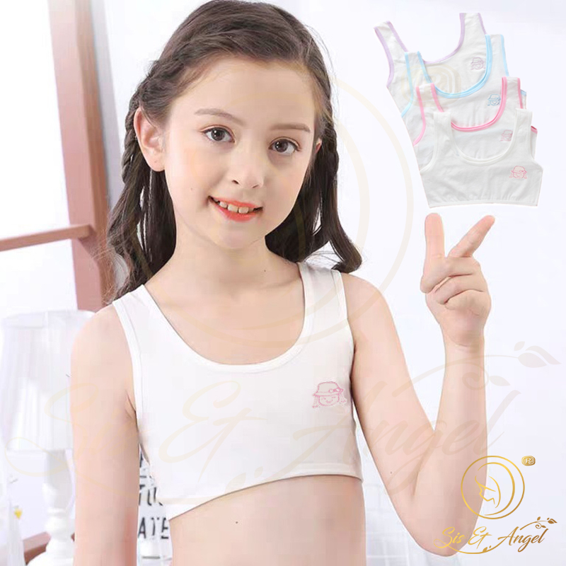 Sis & Angel Teenager Bra Girl Bra Underwear Kid Thin Bra Cotton Cute  Lingerie Student - P012