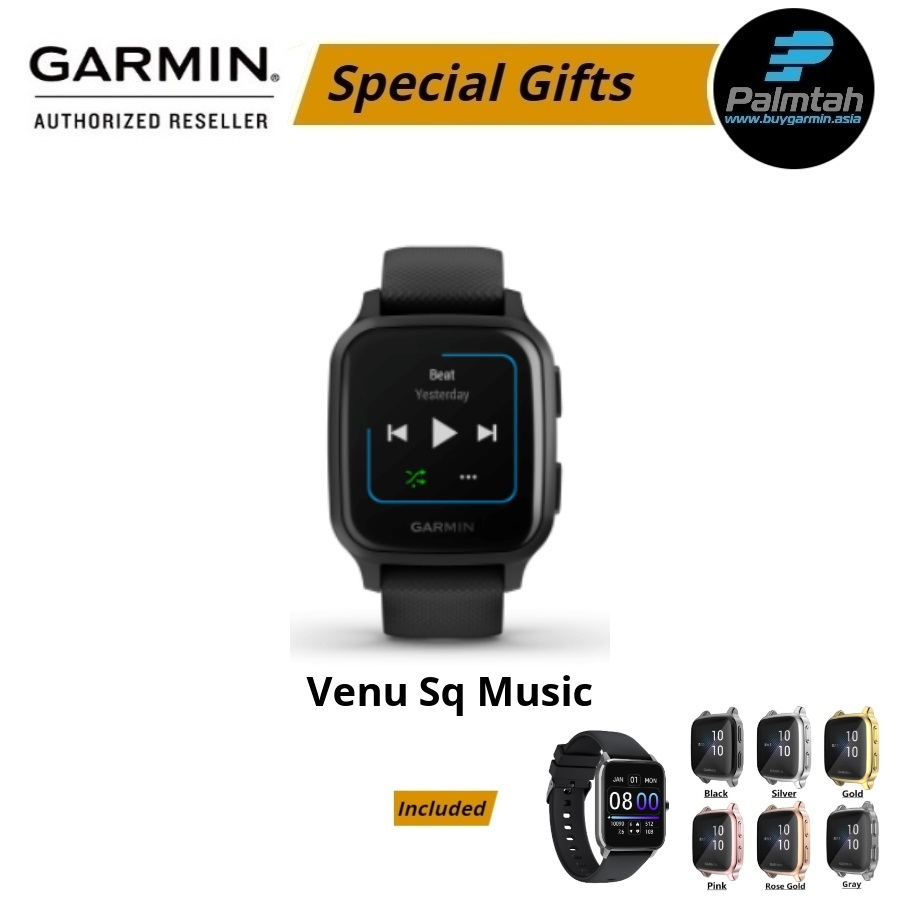 Free Kawa 22 Smartwatch] Garmin Venu Sq Music Black Slate