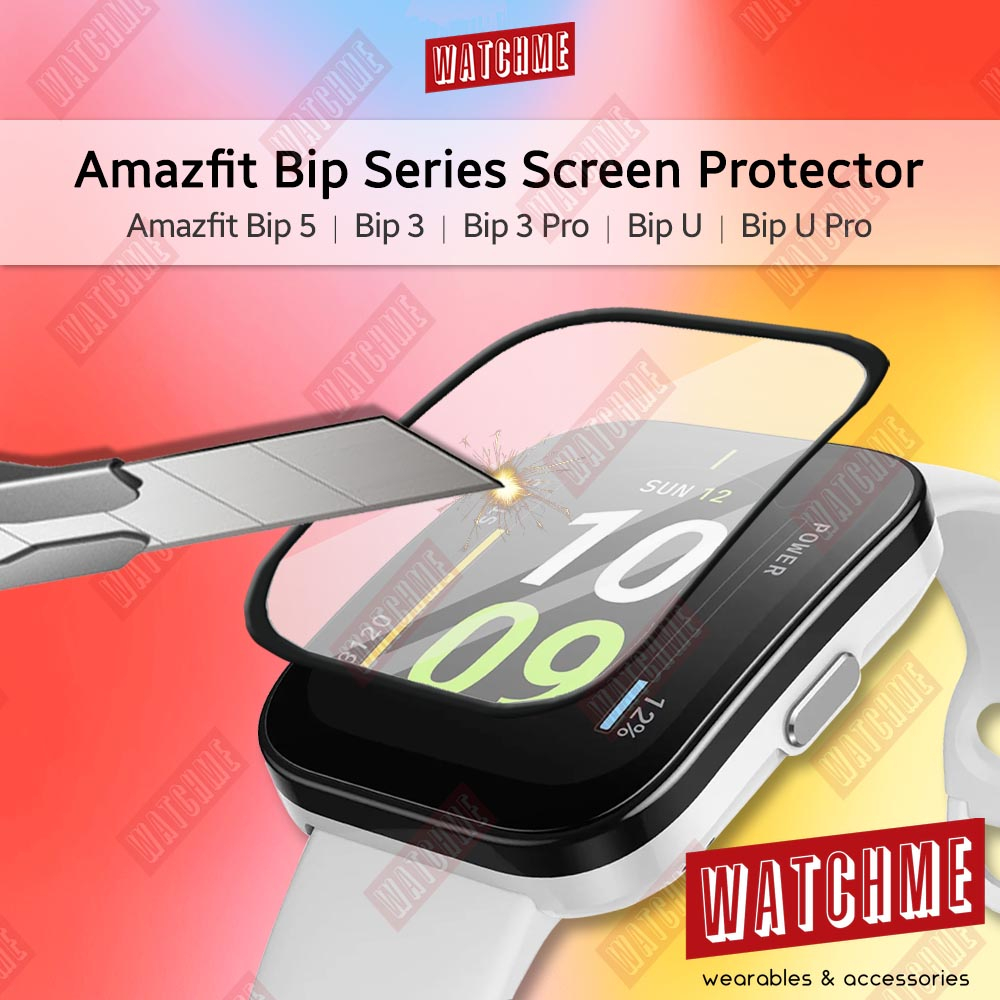 Amazfit Bip 5, Bip 3 Pro, Bip U Pro Screen Protector, 3D Full Cover PMMA  Film & TPU Soft Film