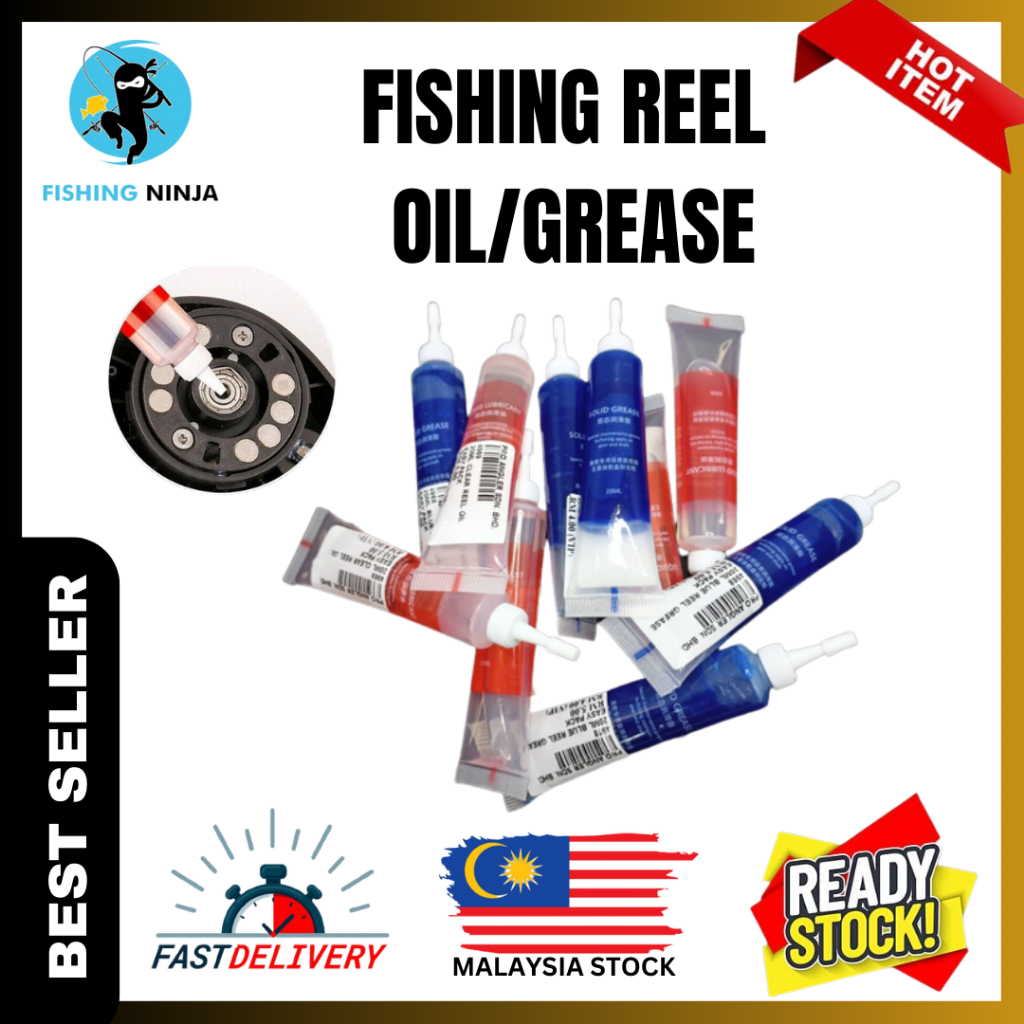 Fishing Reel Oil Fishing Reel Grease Bearing Oil Gear Oil Bearing Grease  20ml Reel Grease Oil Minyak Mesin Mancing