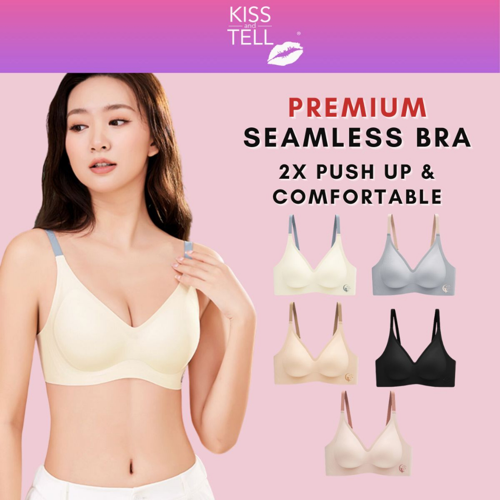 Buy Kiss & Tell 2 Pack Gabriela Seamless Wireless Padded Push Up Bra in  Nude and Black 2024 Online