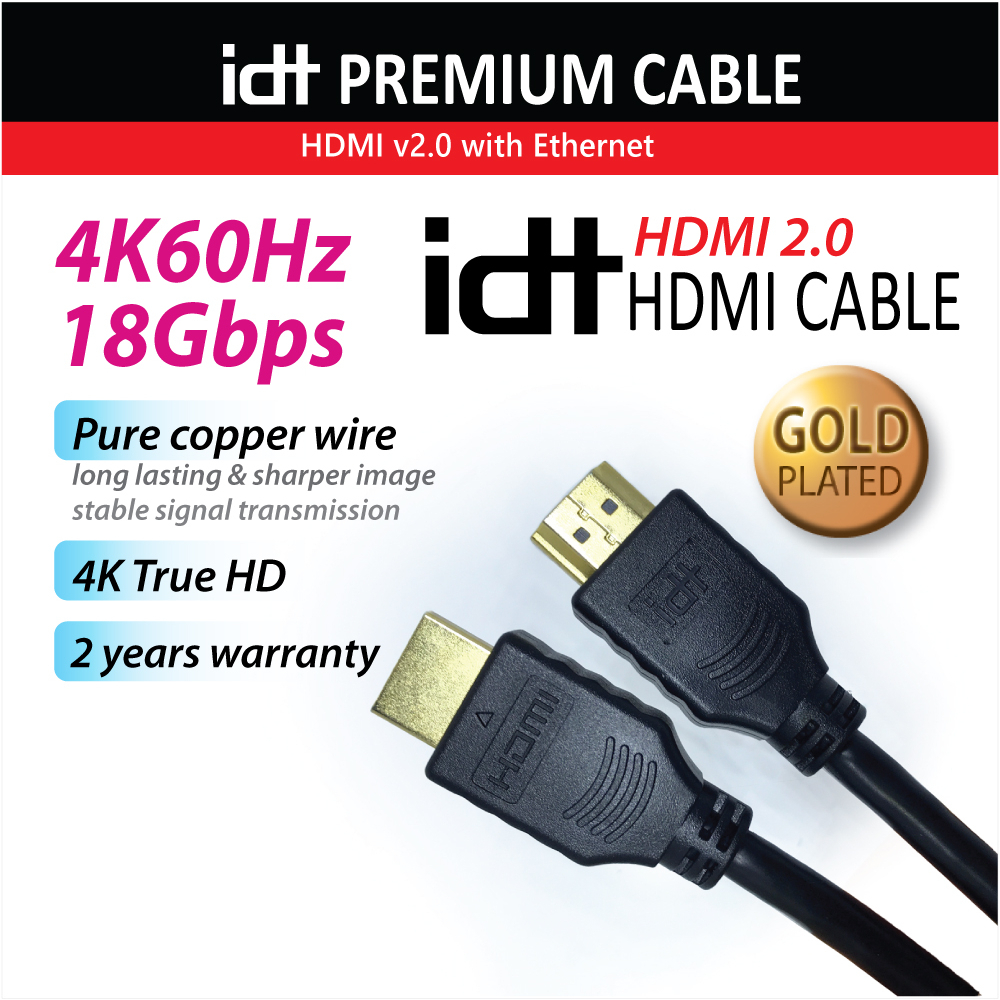 Cable 1m HDMI Premium 4K 60Hz HDMI 2.0 - Cables HDMI® y