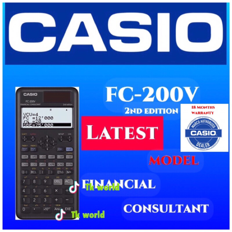 Casio fc 200v 2 new model 2nd edition financial consultant calculator Shopee Malaysia