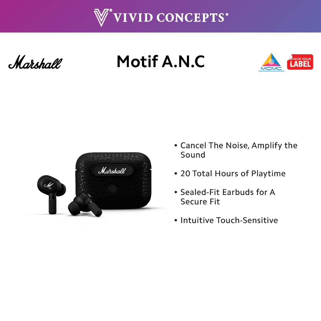 Motif A.N.C. noise cancelling earbuds