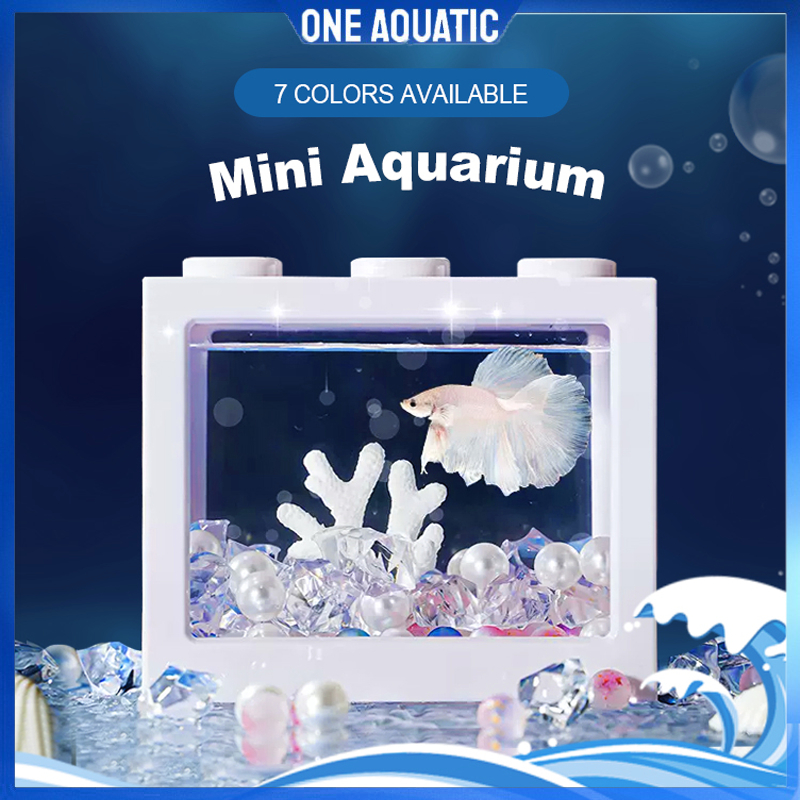 Yee Hot Small Desktop Small Ecological Glass Fish Aquarium Tank