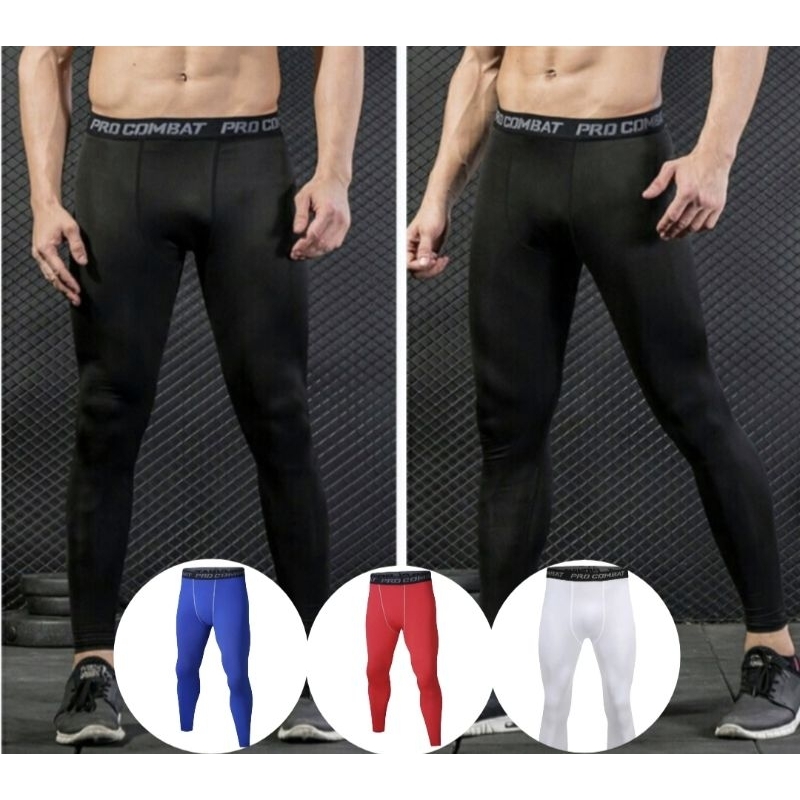 Black White Blue Red ProCombat Tight Pants Long Compression Running  Bodybuilding Fitness Fast Dry