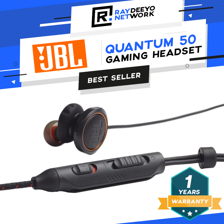 JBL Quantum 50 Wired In Ear Gaming Headset With Volume Slider