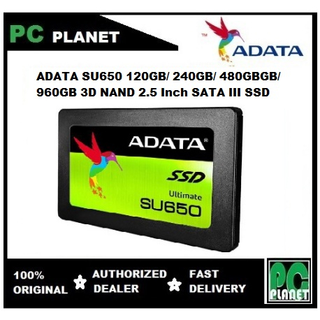 ADATA SU650 120GB/ 240GB/ 480GBGB/ 960GB 3D NAND 2.5 Inch SATA III