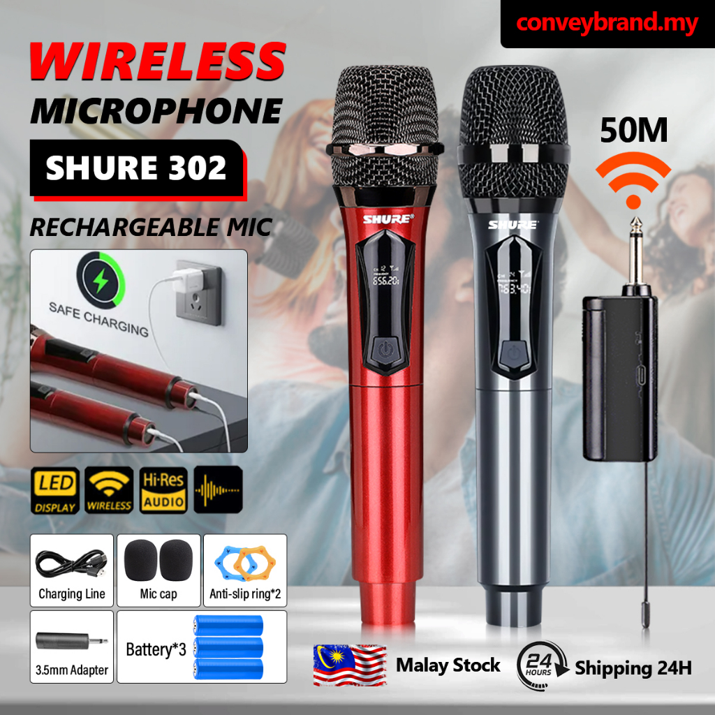 Local Stock SHUER Wireless Microphone UHF Receiver Universal Microphone High Quality Sound For HomeKTV Record Studio