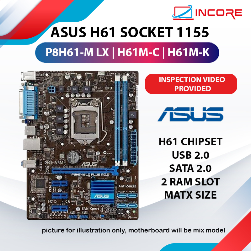 Asus on sale motherboard h61