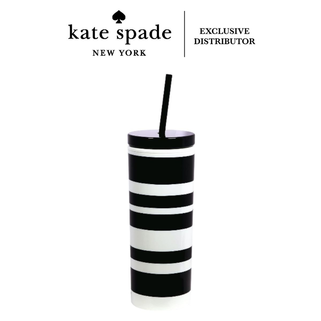 Kate Spade New York Acrylic Tumbler with Lid and Straw, 24 oz Tumbler, Slim  Double Wall Tumbler, Spade Flower Stripe - Yahoo Shopping