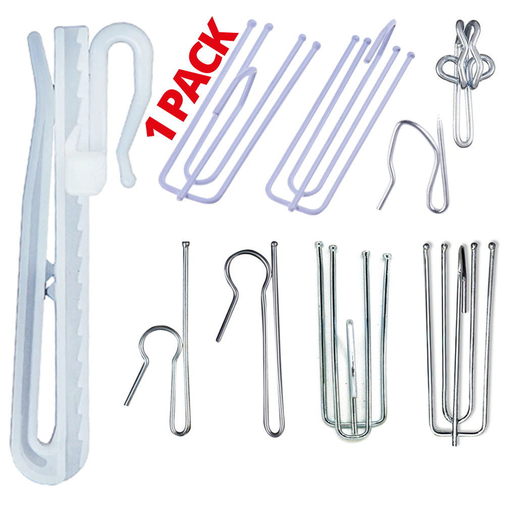 Up to 100 PCS/PACK] Curtain Hook / Cangkuk Langsir (Single S End 4Prong  Pleat Adjustable) - CH101 103 104 107 8406 8430