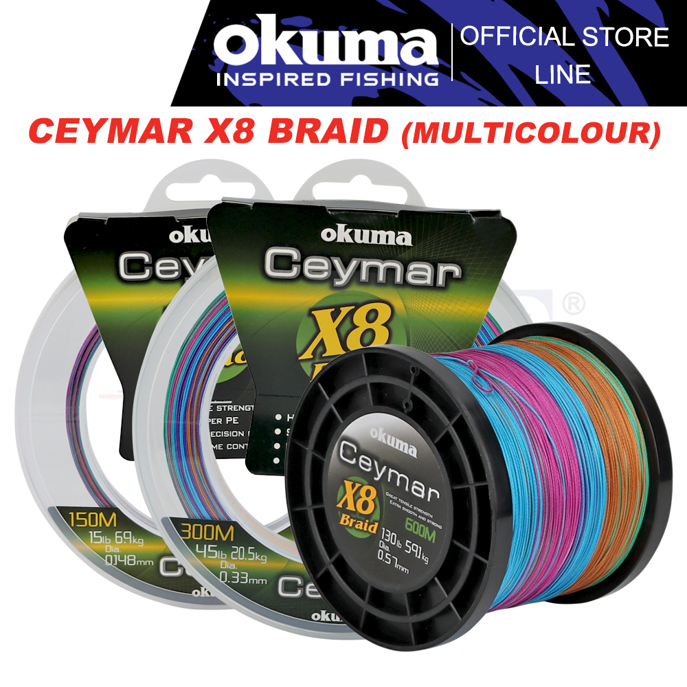 150m-600m) Ceymar X8 Fishing Braid Line Multicolour (12LB-130LB) Tali  Pancing Benang 8 Sulaman