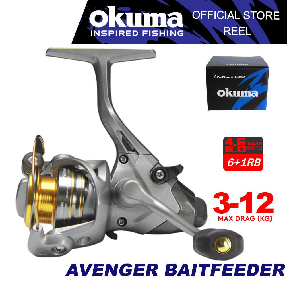 Okuma Avenger Baitfeeder Ultralight / Spinning Fishing Reel Max Drag (3kg -  12kg)