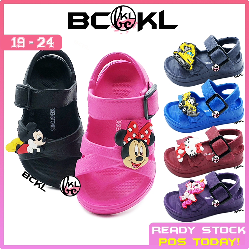 BCKL 】Baby & Kids Cartoon Hook & Loop Sandals, New EVA Truck Pony Shoes  Slippers Twins, Selipar Kasut Budak 19-24