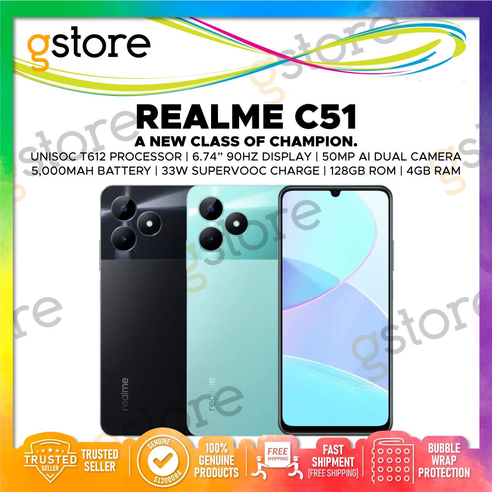 [Malaysia Set] Realme C51 (128GB ROM | 4GB RAM) 1 Year Realme Malaysia  Warranty