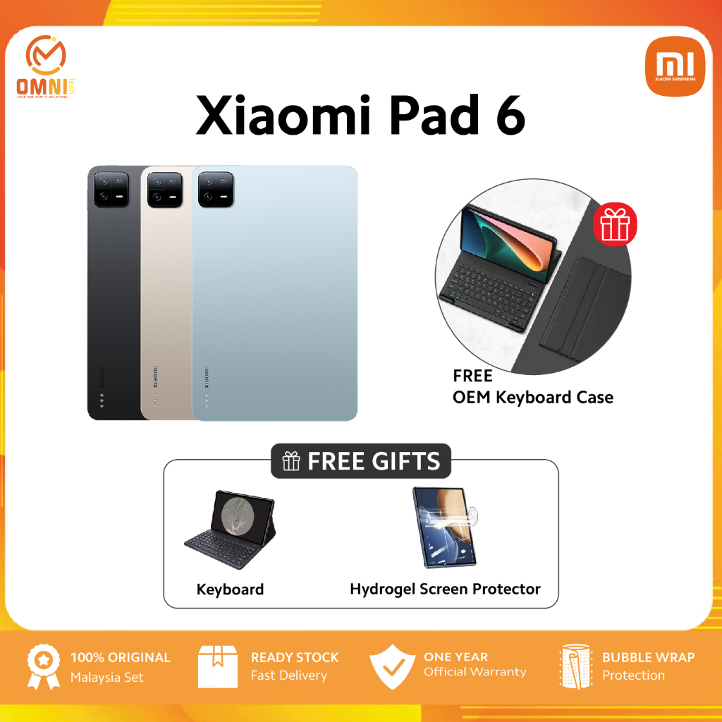 Xiaomi Pad 6 – Original Malaysia Set Color Grey Storage 8GB + 256GB