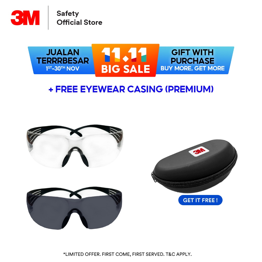 3M SecureFit Safety Glasses — Clear Lens, Model# SF400C-LV-4-PS