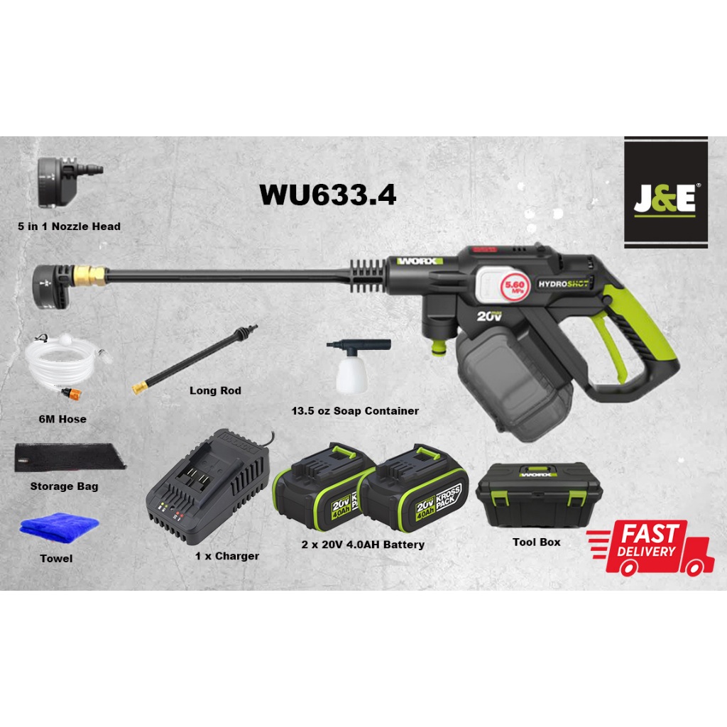 J E NEW MODEL WORX PROFESSIONAL WU633 20V Water Jet Cordless