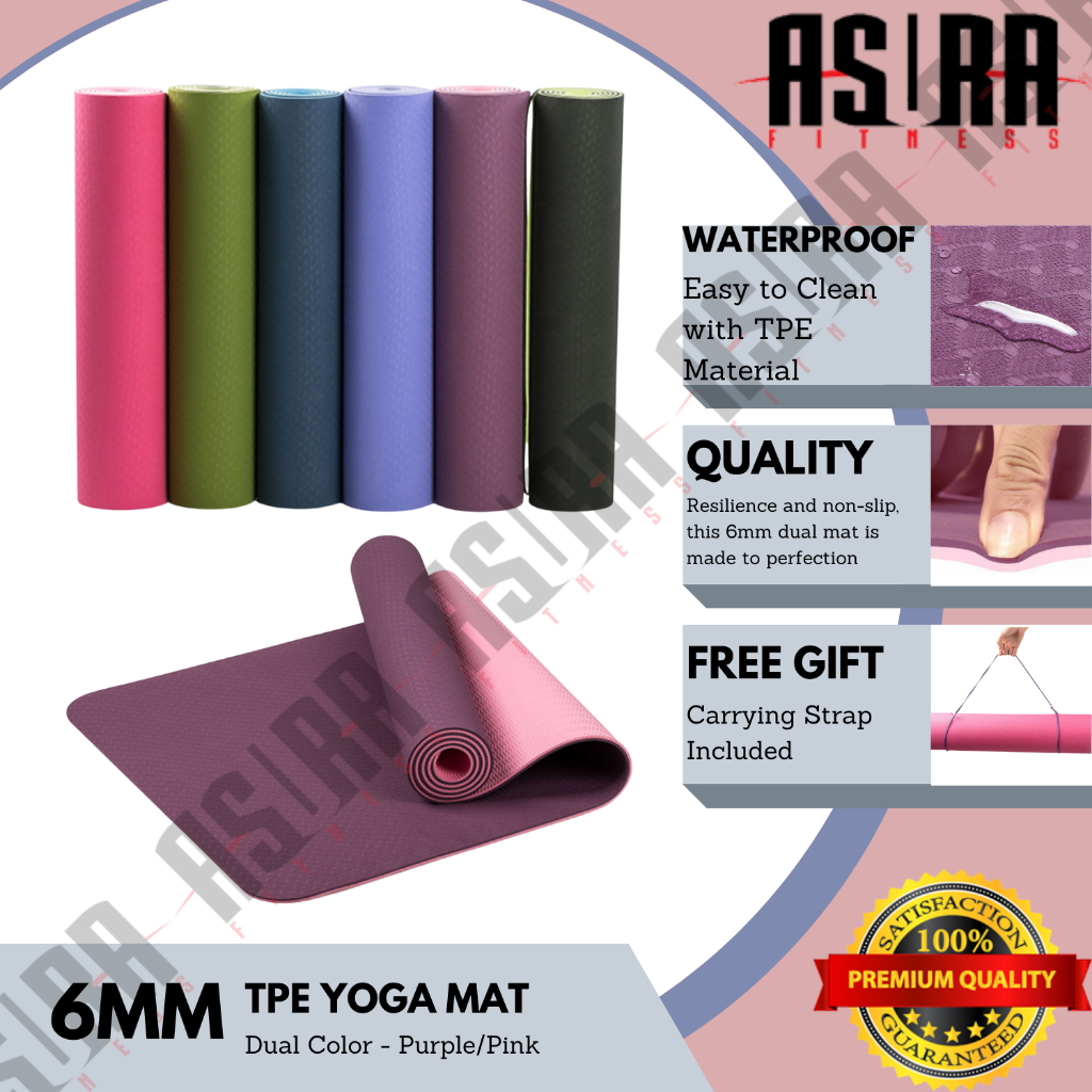 Buy Premium 6mm Thermoplastic Elastomer Yoga Mat With Strap
