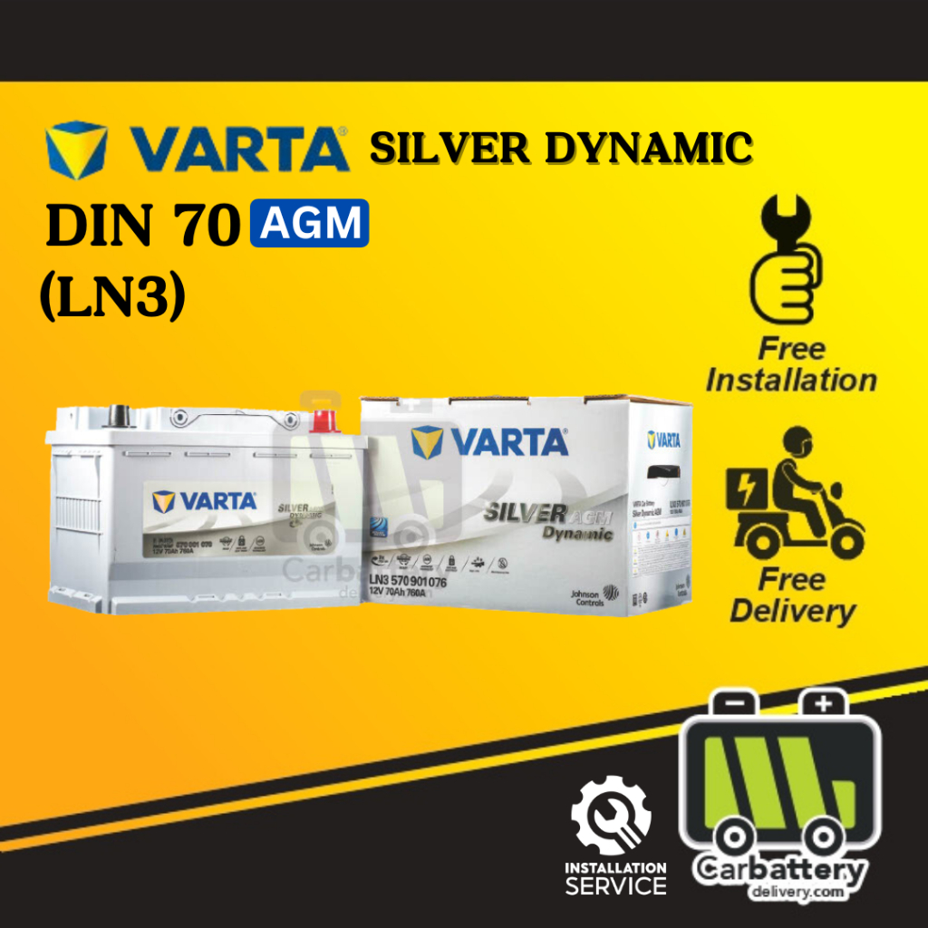 VARTA Silver Dynamic AGM Batterie (Start-Stop, 12V 70Ah 760A)
