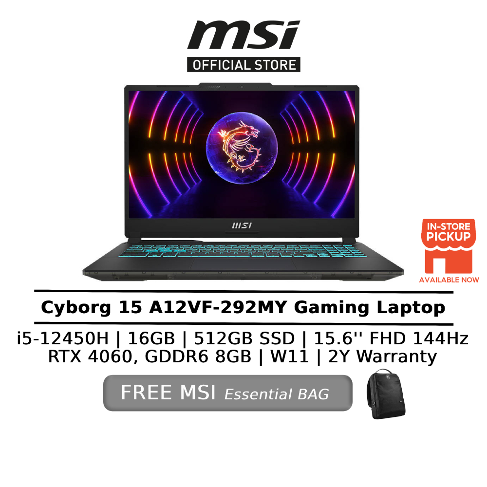 MSI Cyborg 15 15.6 Gaming Laptop i5-12450H GeForce RTX 4060 16GB