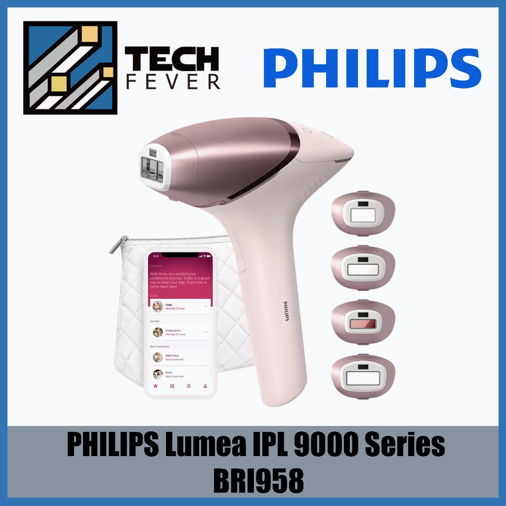 Philips Lumea IPL BRI958 Cordless Hair Removal 9000 Series with 4  attachments for Body, Face, Bikini and Underarms and SenseIQ Technology
