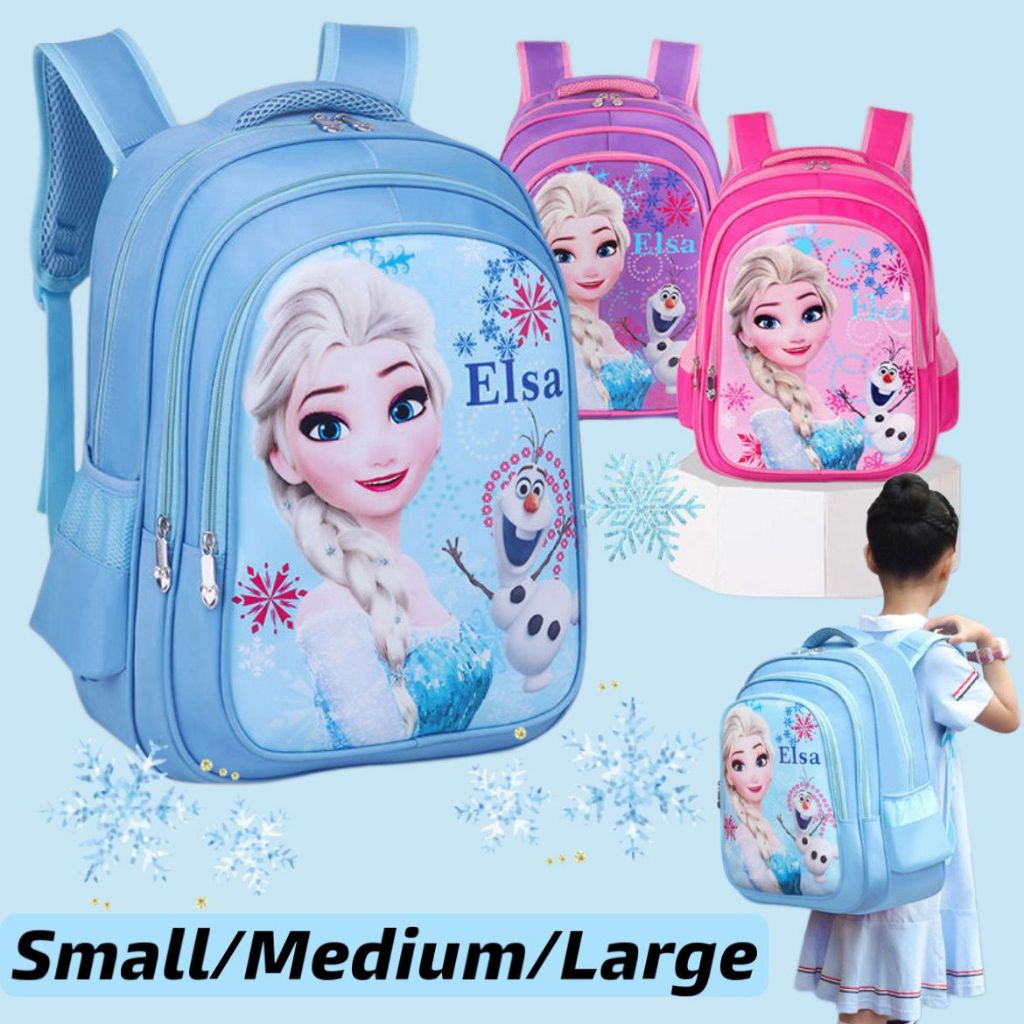 Ready Stock Kids School Bag Frozen Bag Baby Girl Backpack Beg Sekolah Small Medium Large Bagpack