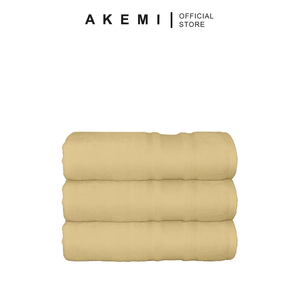 PACK OF 3) COTTON TOWELS - Khaki