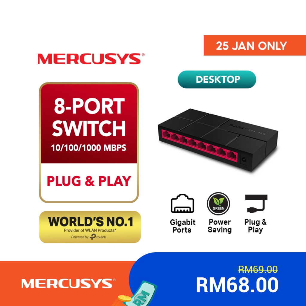 Mercusys MS110P 10-Port Best Switch 8-Port PoE+
