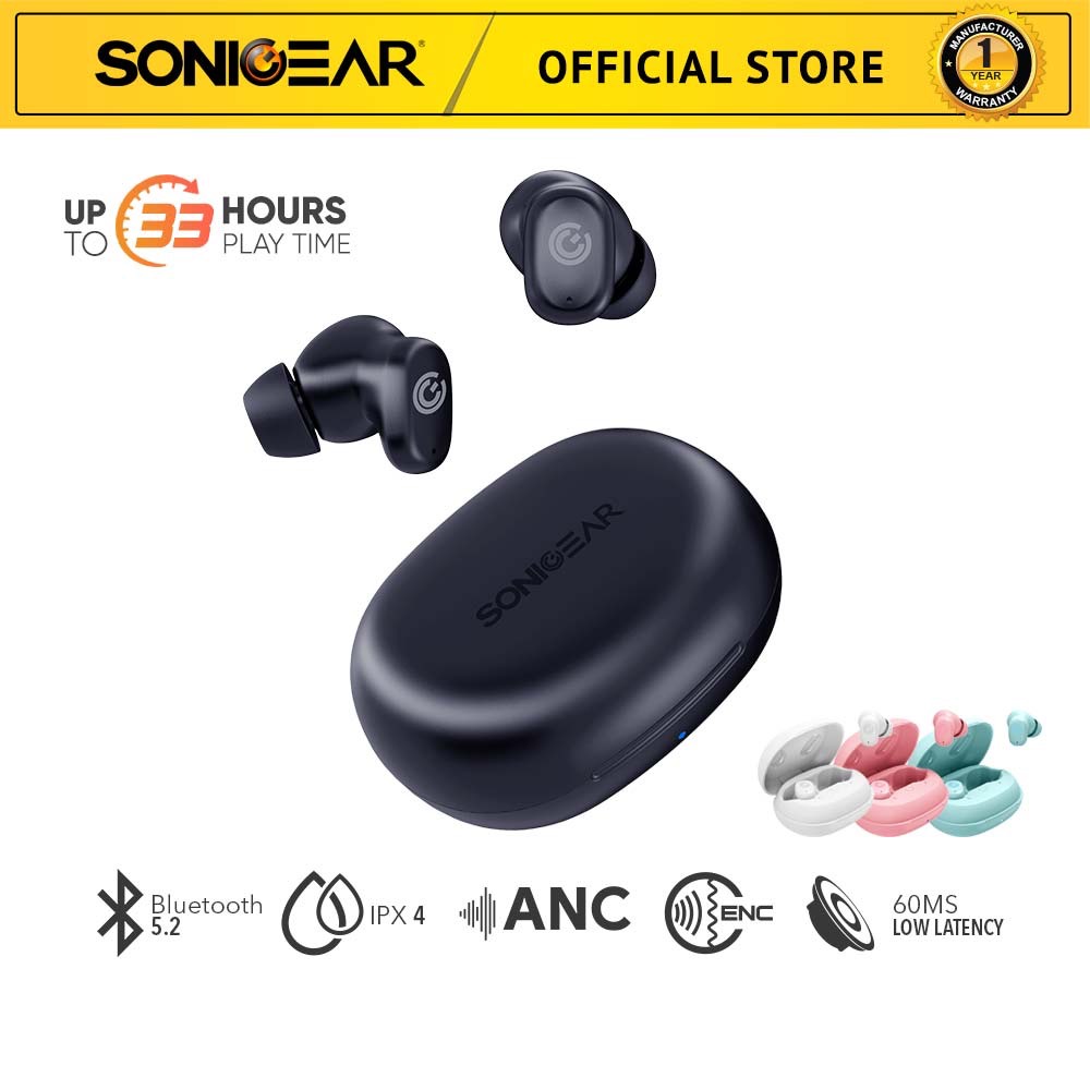 SonicGear TWS 16 ANC Bluetooth 5.2 IPX 4 Wireless Stereo Earbuds